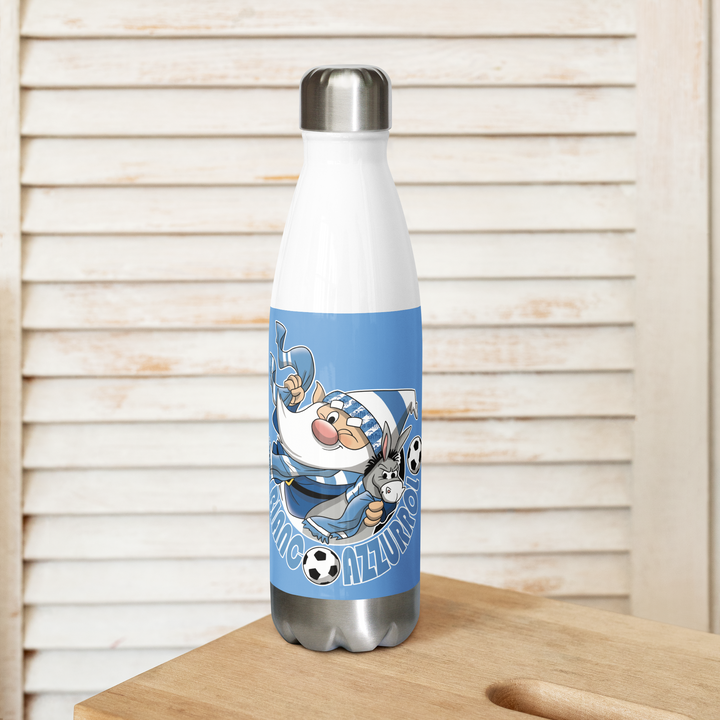 Borraccia in acciaio inossidabile BIANCO AZZURROLO - Gufetto Brand 