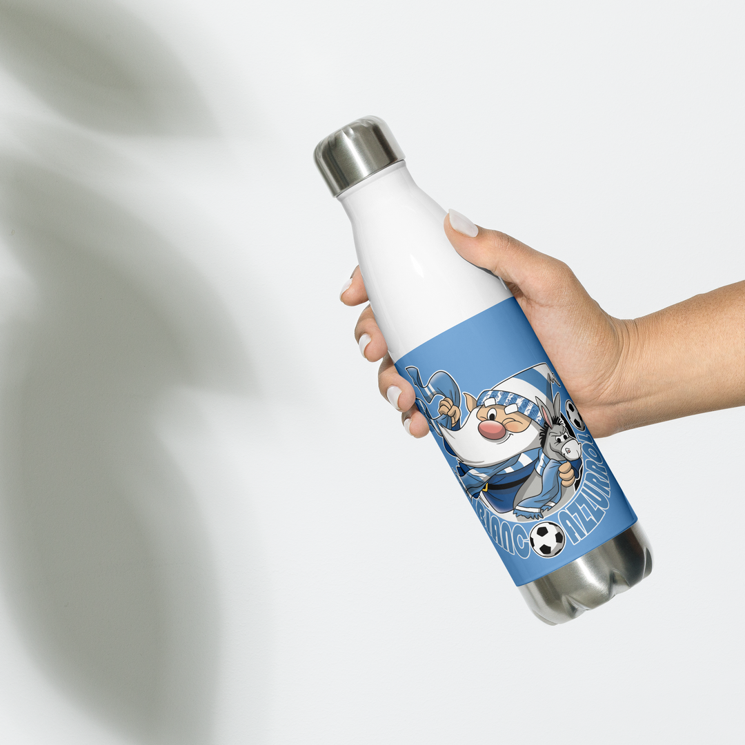 Borraccia in acciaio inossidabile BIANCO AZZURROLO - Gufetto Brand 