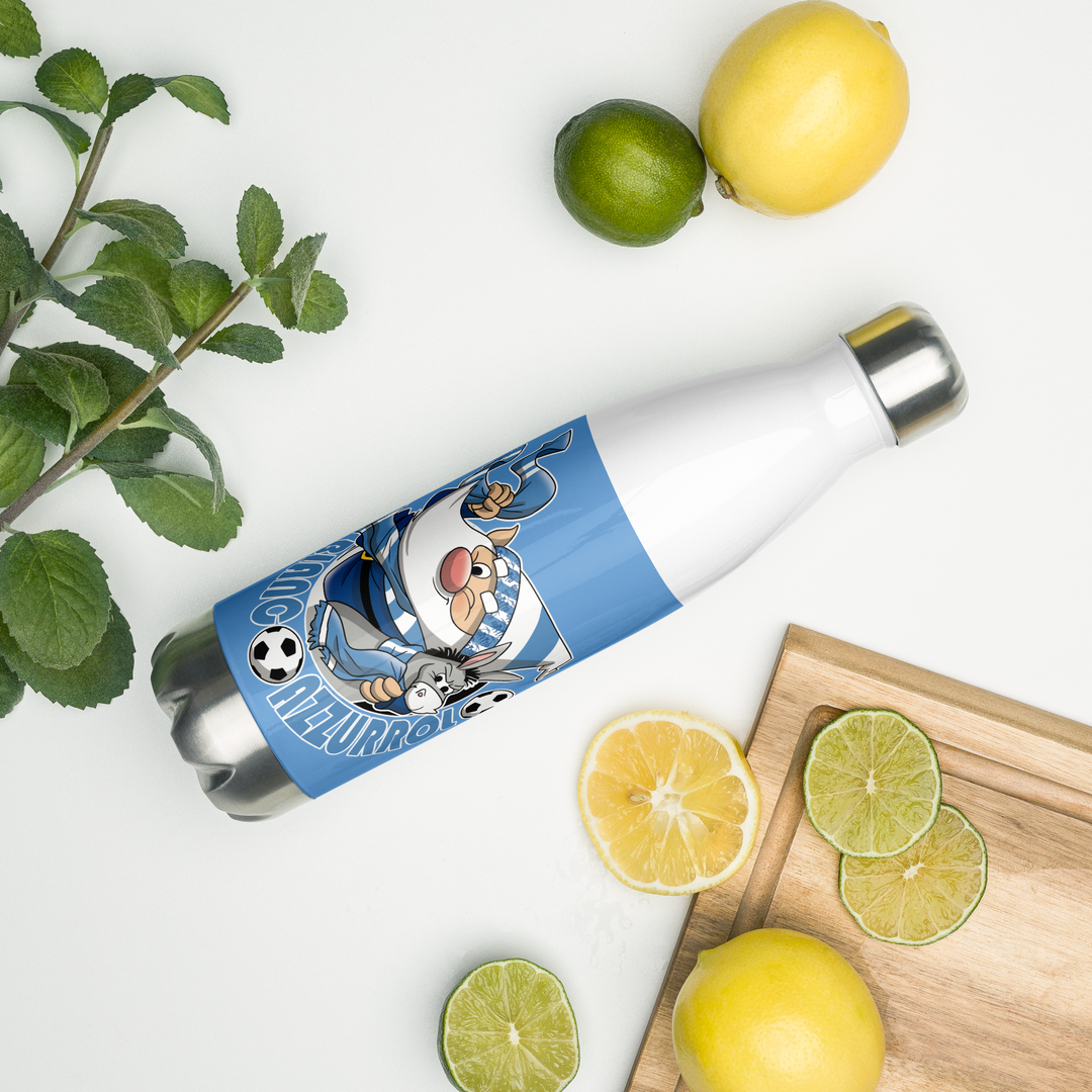 Borraccia in acciaio inossidabile BIANCO AZZURROLO - Gufetto Brand 