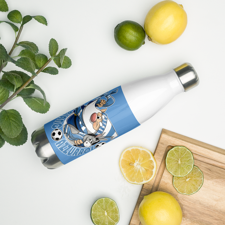 Borraccia in acciaio inossidabile BIANCO AZZURROLO - Gufetto Brand 