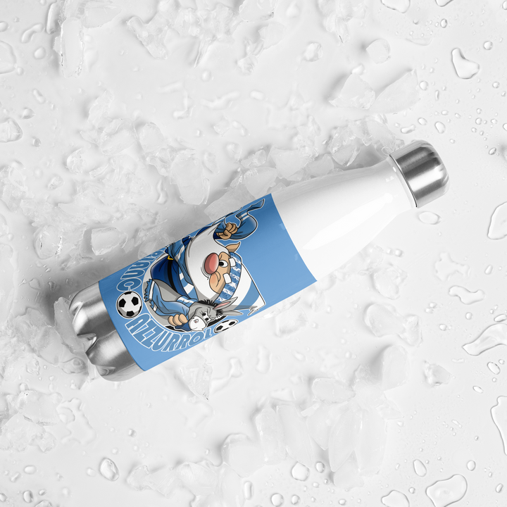 Borraccia in acciaio inossidabile BIANCO AZZURROLO - Gufetto Brand 