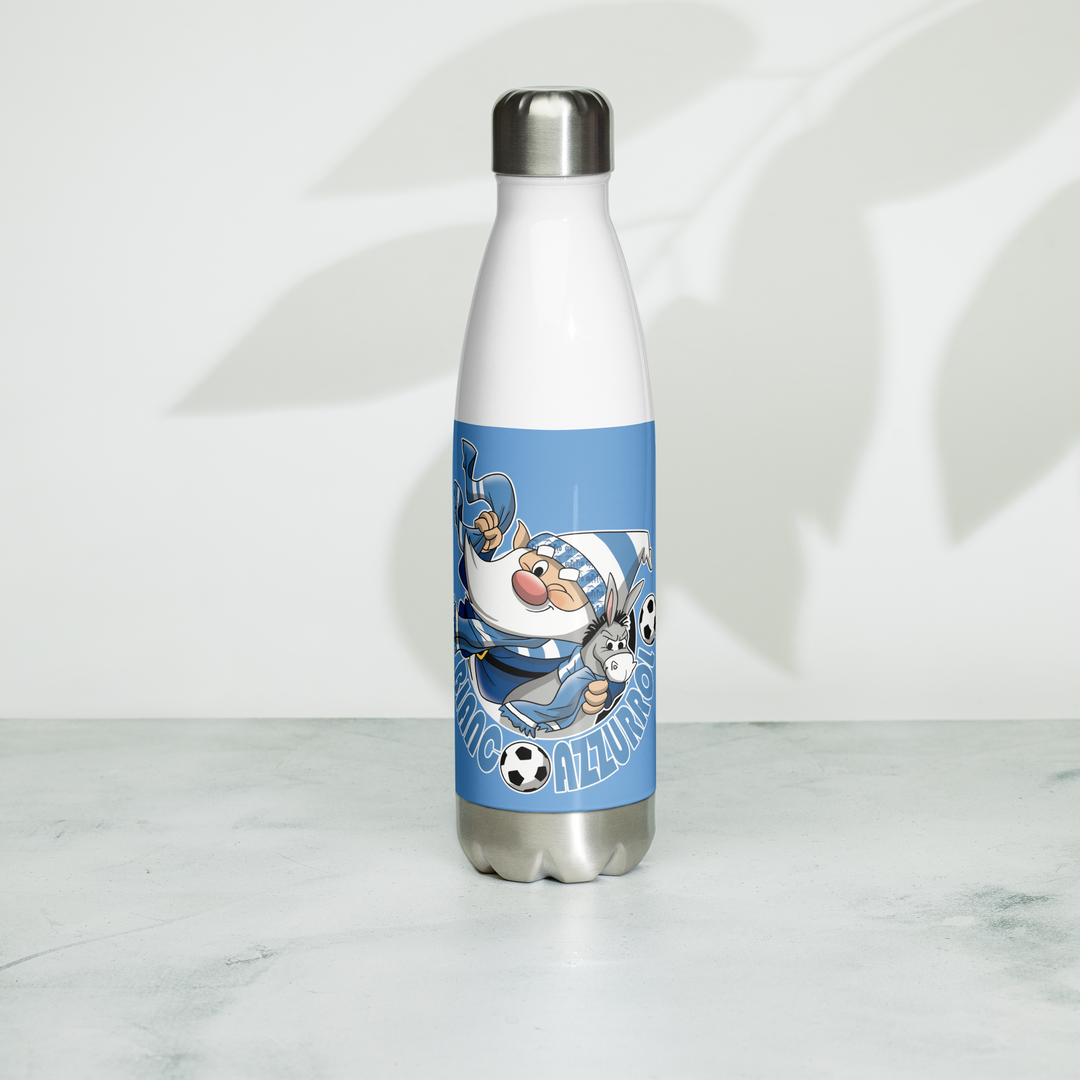 Borraccia in acciaio inossidabile BIANCO AZZURROLO - Gufetto Brand 