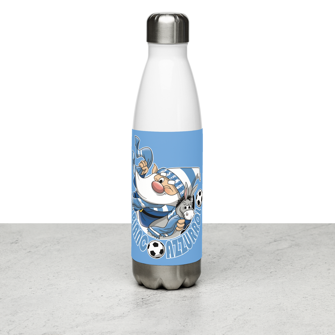 Borraccia in acciaio inossidabile BIANCO AZZURROLO - Gufetto Brand 