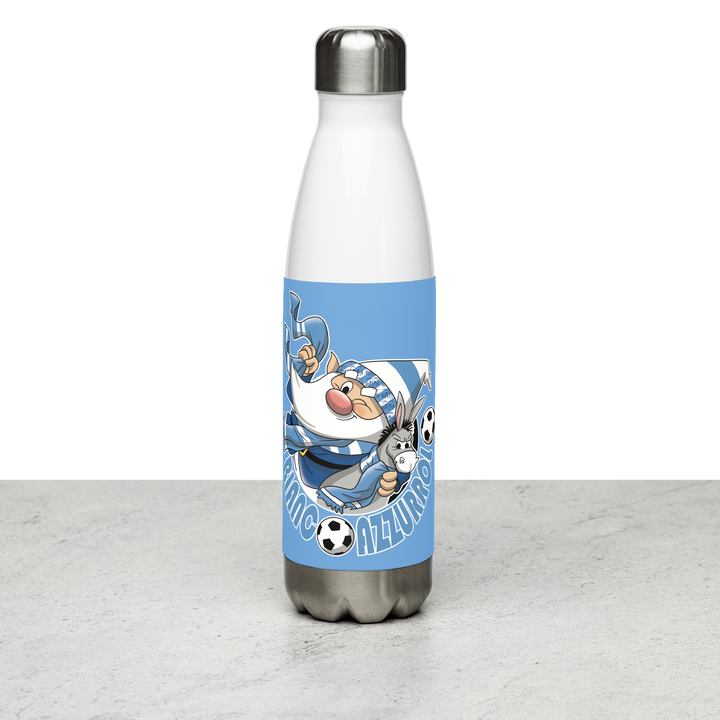 Borraccia in acciaio inossidabile BIANCO AZZURROLO - Gufetto Brand 