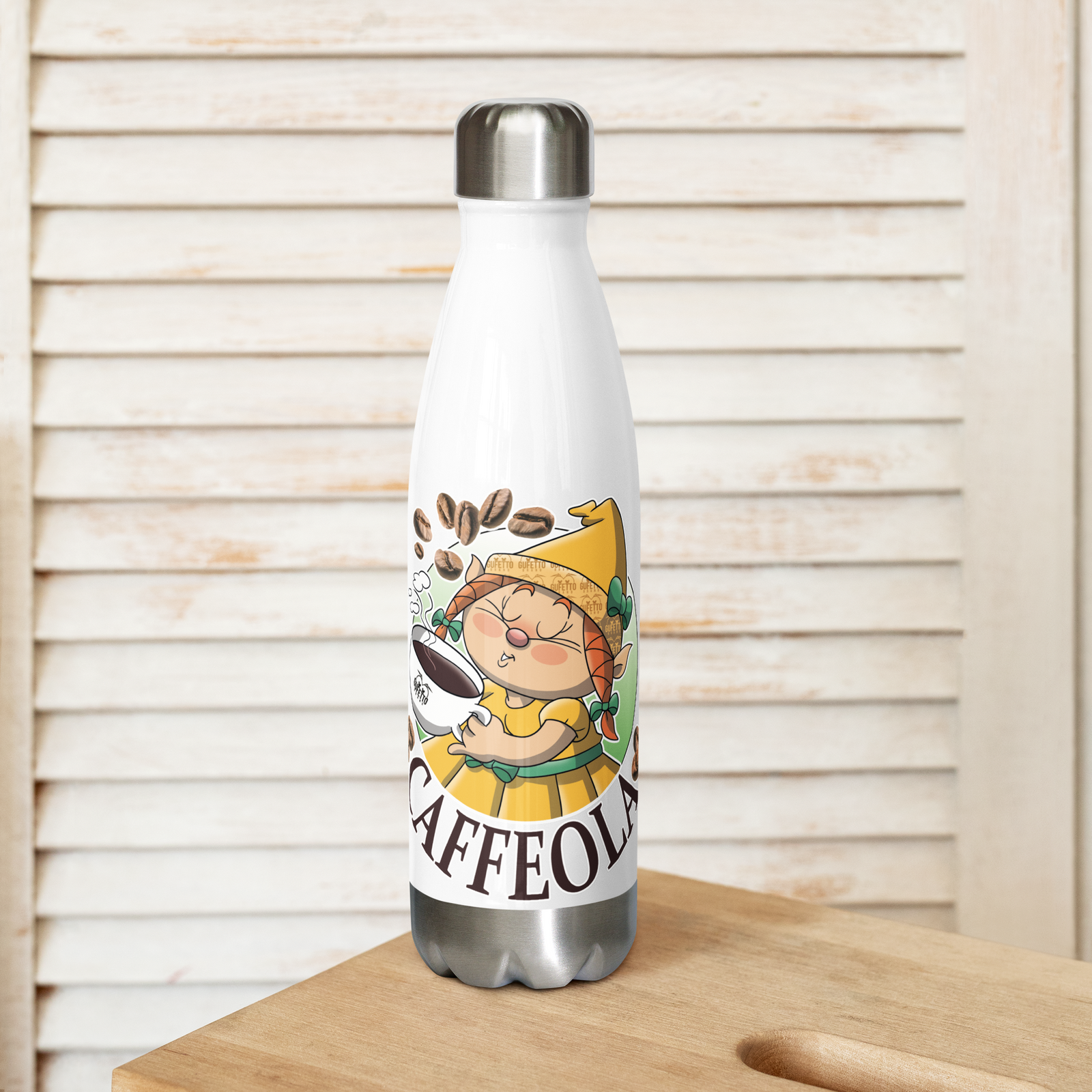 Borraccia in acciaio inossidabile CAFFEOLA - Gufetto Brand 