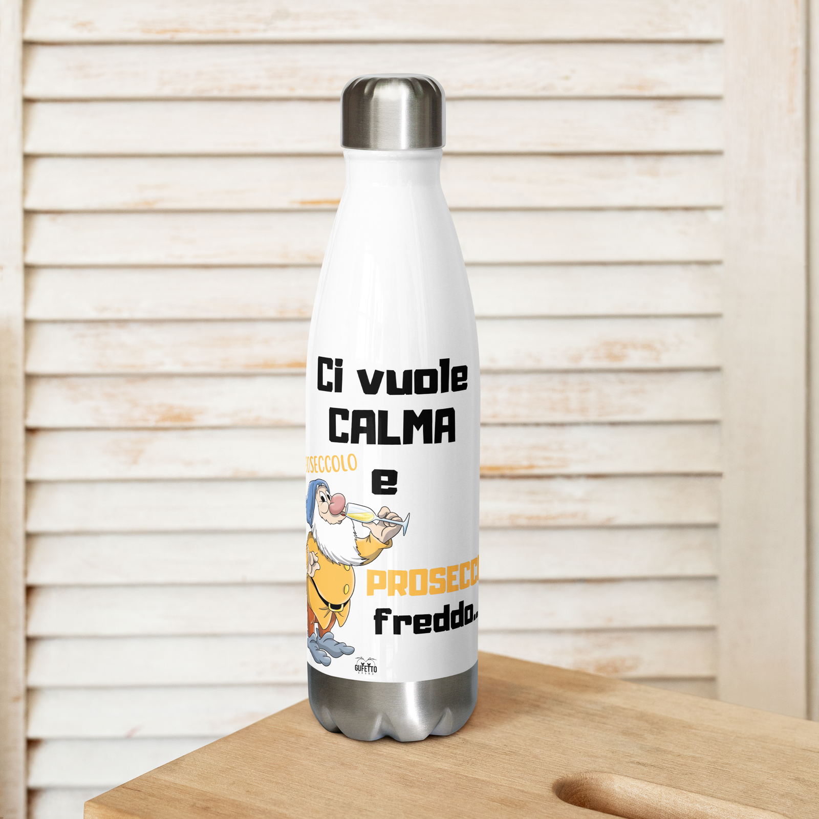 Borraccia in acciaio inossidabile PROSECCO FREDDO - Gufetto Brand 