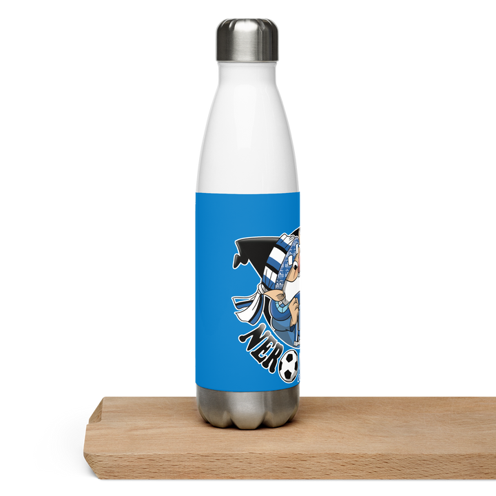 Borraccia in acciaio inossidabile NERO AZZURROLO - Gufetto Brand 