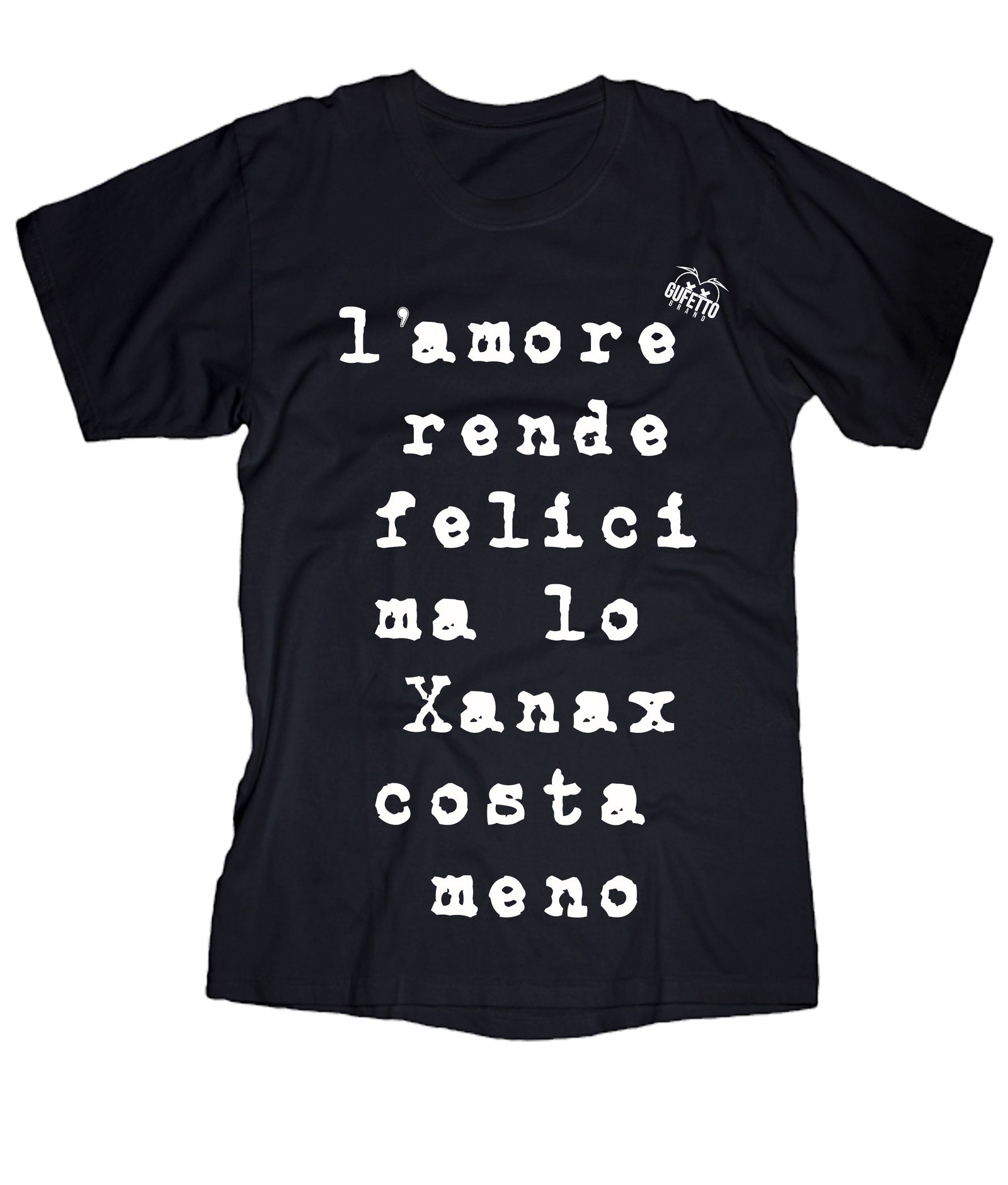 T-shirt Nera Uomo XANAX Outlet - Gufetto Brand 