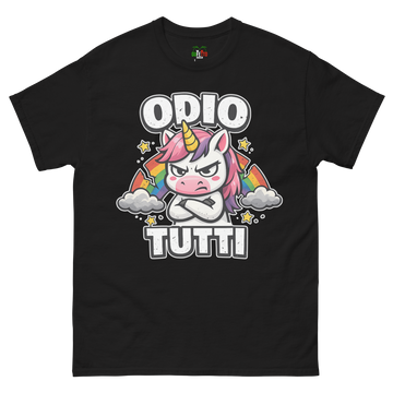 T-shirt classica Uomo Odio Tutti Unicorn