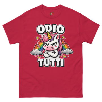 T-shirt classica Uomo Odio Tutti Unicorn