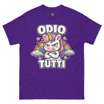 T-shirt classica Uomo Odio Tutti Unicorn