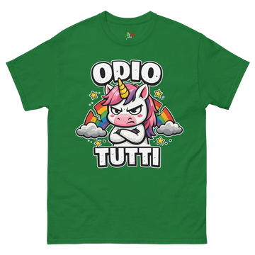 T-shirt classica Uomo Odio Tutti Unicorn