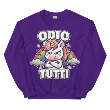 Felpa unisex Classic Uomo/Donna Odio Tutti Unicorn