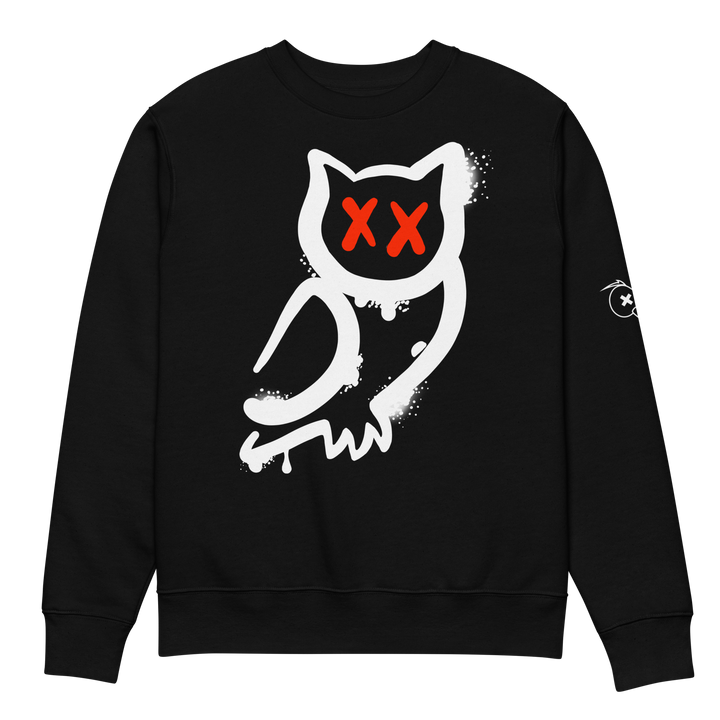 Felpa eco unisex GUFETTO 1 BIANCO OCCHI ROSSI - Gufetto Brand 