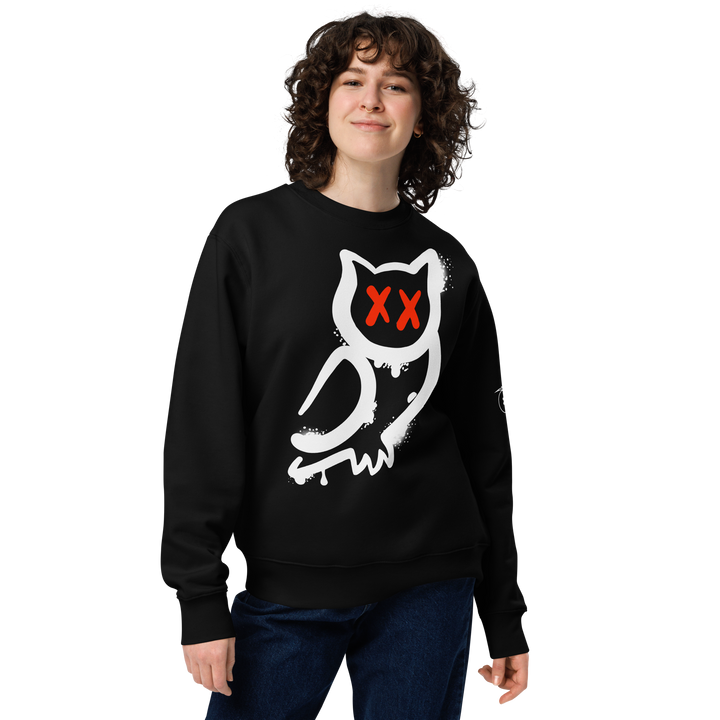 Felpa eco unisex GUFETTO 1 BIANCO OCCHI ROSSI - Gufetto Brand 