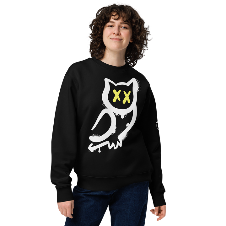 Felpa eco unisex GUFETTO 1 BIANCO OCCHI GIALLI - Gufetto Brand 