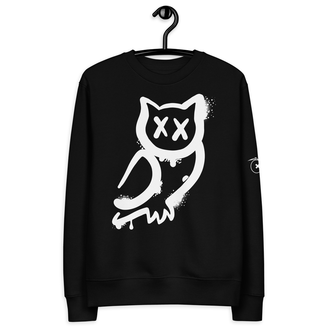 Felpa eco unisex GUFETTO 1 BIANCO OCCHI BIANCHI - Gufetto Brand 