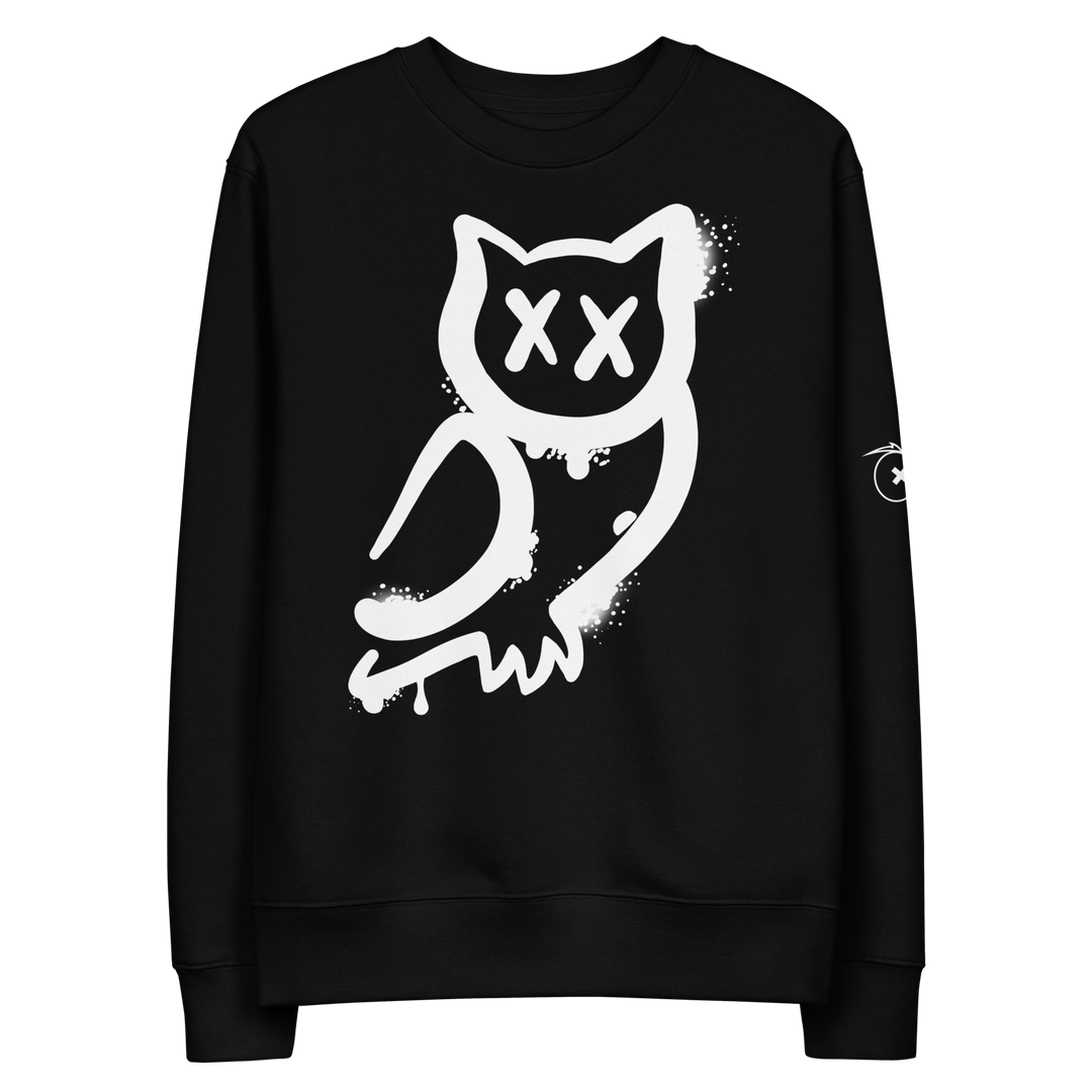 Felpa eco unisex GUFETTO 1 BIANCO OCCHI BIANCHI - Gufetto Brand 