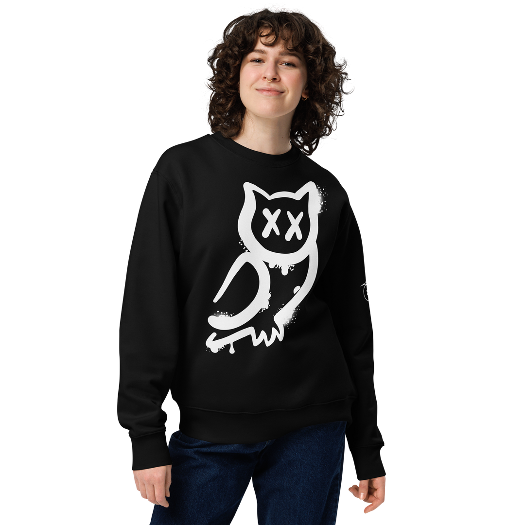 Felpa eco unisex GUFETTO 1 BIANCO OCCHI BIANCHI - Gufetto Brand 