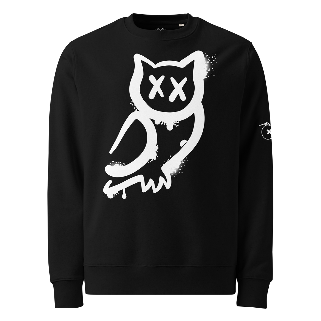 Felpa eco unisex GUFETTO 1 BIANCO OCCHI BIANCHI - Gufetto Brand 