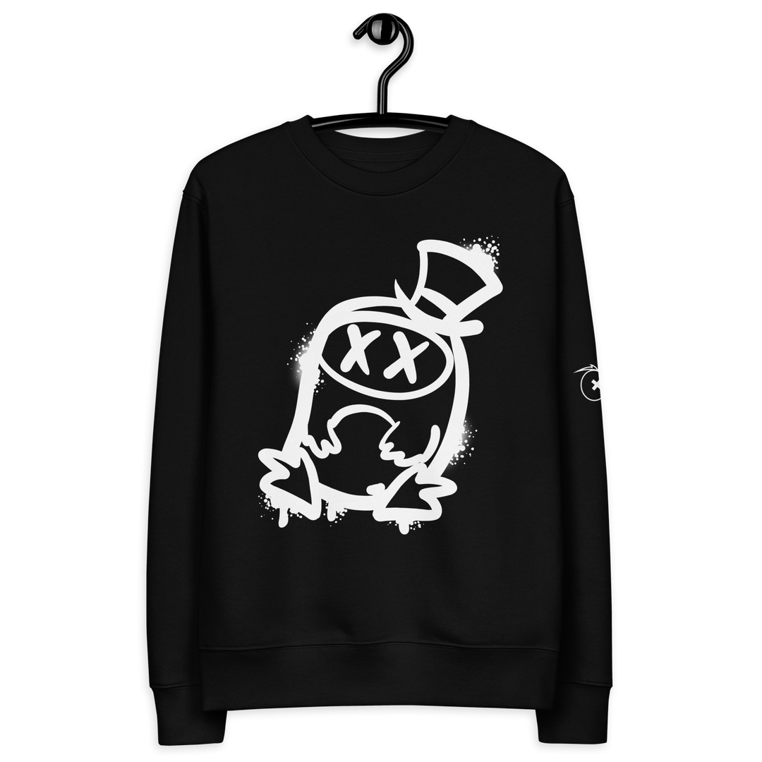 Felpa eco unisex GUFETTO 2 BIANCO OCCHI BIANCHI - Gufetto Brand 