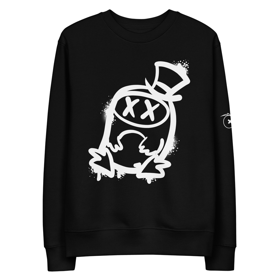 Felpa eco unisex GUFETTO 2 BIANCO OCCHI BIANCHI - Gufetto Brand 