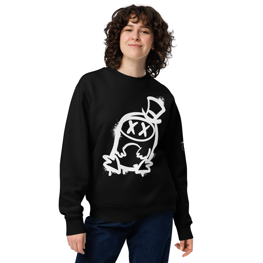 Felpa eco unisex GUFETTO 2 BIANCO OCCHI BIANCHI - Gufetto Brand 