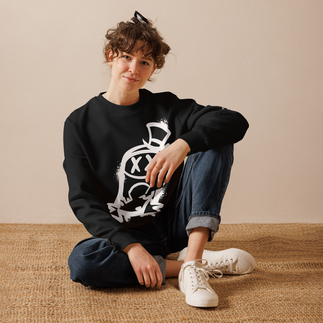 Felpa eco unisex GUFETTO 2 BIANCO OCCHI BIANCHI - Gufetto Brand 