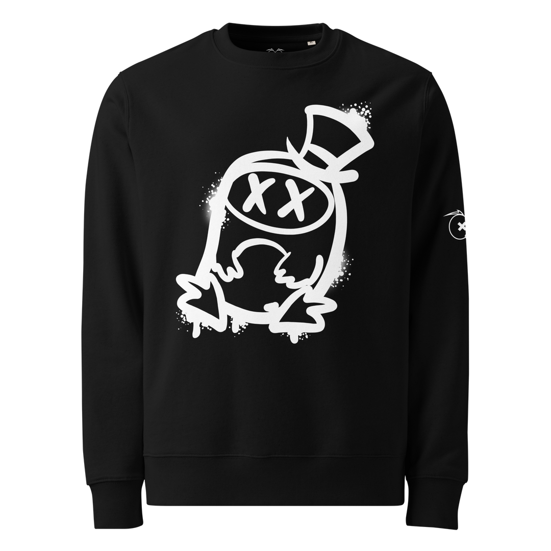 Felpa eco unisex GUFETTO 2 BIANCO OCCHI BIANCHI - Gufetto Brand 