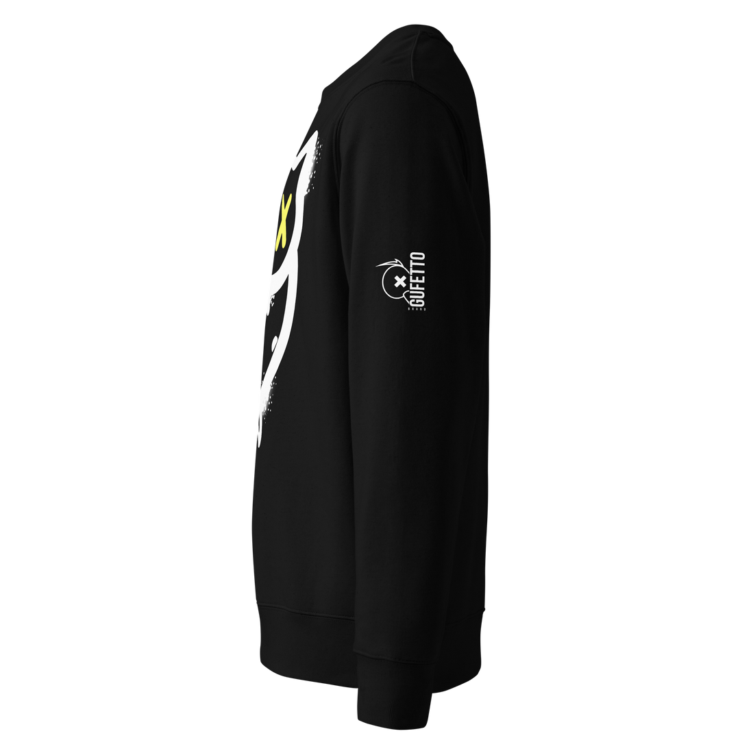 Felpa eco unisex GUFETTO 1 BIANCO OCCHI GIALLI - Gufetto Brand 