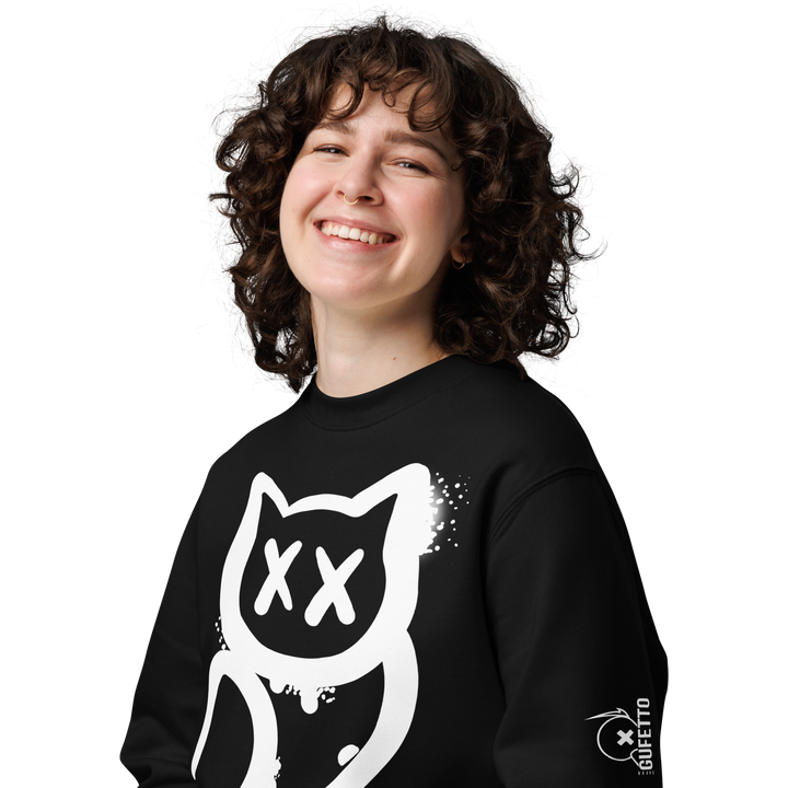 Felpa eco unisex GUFETTO 1 BIANCO OCCHI BIANCHI - Gufetto Brand 