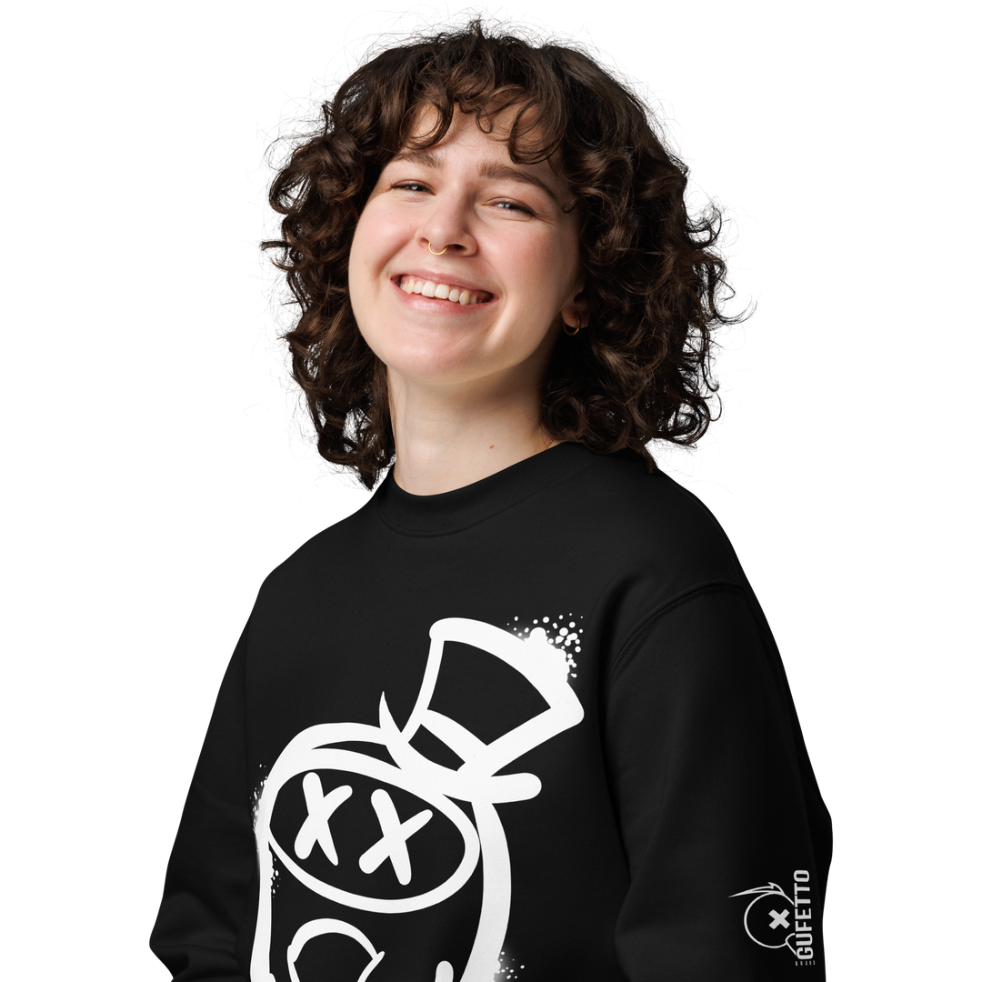 Felpa eco unisex GUFETTO 2 BIANCO OCCHI BIANCHI - Gufetto Brand 