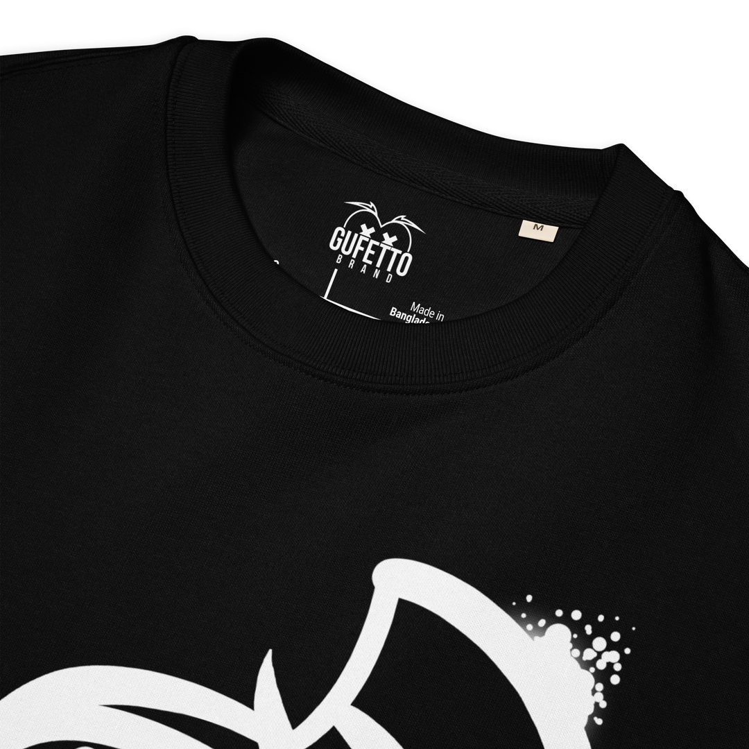 Felpa eco unisex GUFETTO 2 BIANCO OCCHI BIANCHI - Gufetto Brand 