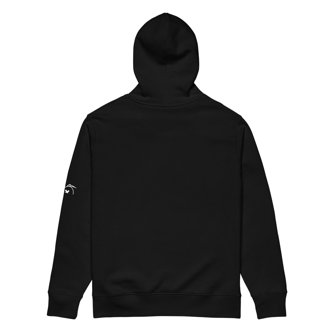 Felpa con cappuccio ecologica classica unisex GUFETTO 2 BIANCO OCCHI ROSSI - Gufetto Brand 