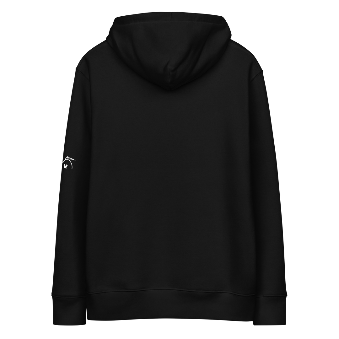 Felpa con cappuccio ecologica classica unisex GUFETTO 2 BIANCO OCCHI ROSSI - Gufetto Brand 