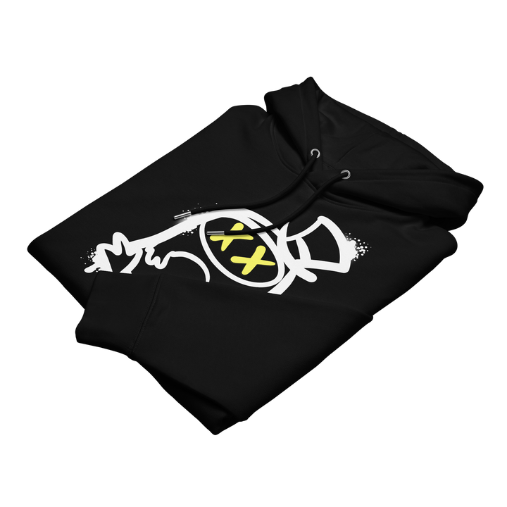 Felpa con cappuccio ecologica classica unisex GUFETTO 2 BIANCO OCCHI GIALLI - Gufetto Brand 