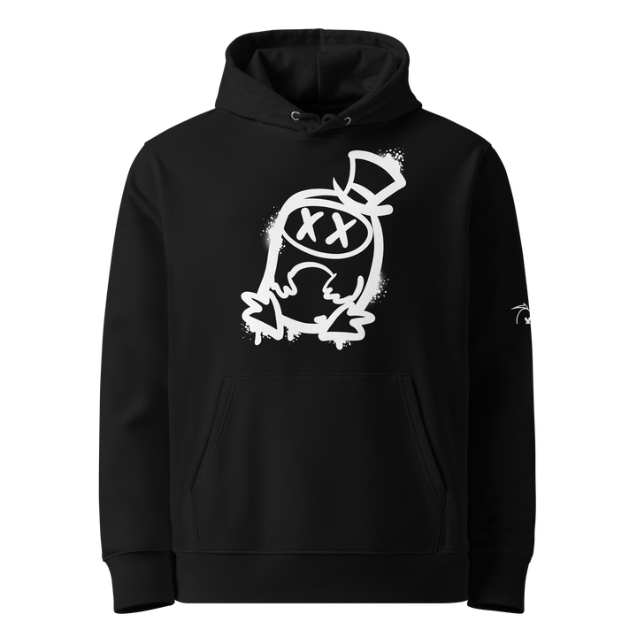 Felpa con cappuccio ecologica classica unisex GUFETTO 2 BIANCO OCCHI BIANCHI - Gufetto Brand 