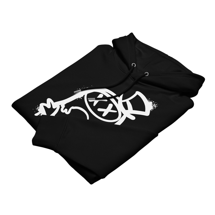 Felpa con cappuccio ecologica classica unisex GUFETTO 2 BIANCO OCCHI BIANCHI - Gufetto Brand 