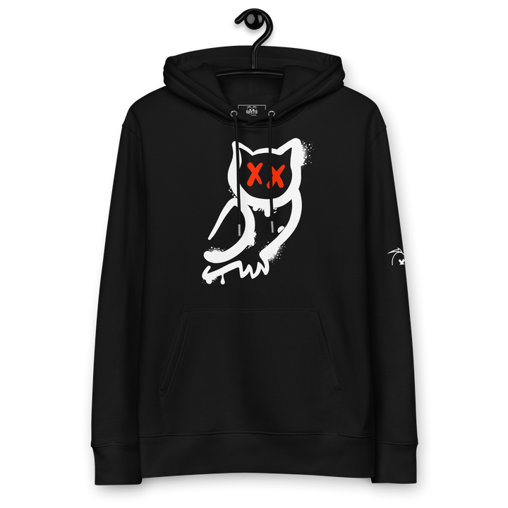 Felpa con cappuccio ecologica classica unisex GUFETTO 1 BIANCO OCCHI ROSSI - Gufetto Brand 