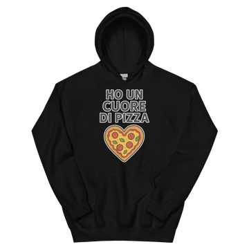Felpa con cappuccio Unisex Donna/Uomo Cuore di Pizza