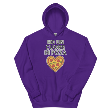 Felpa con cappuccio Unisex Donna/Uomo Cuore di Pizza