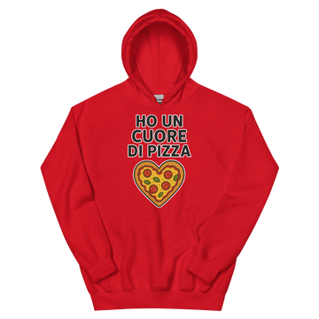 Felpa con cappuccio Unisex Donna/Uomo Cuore di Pizza