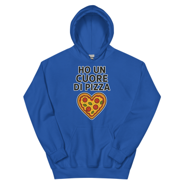 Felpa con cappuccio Unisex Donna/Uomo Cuore di Pizza
