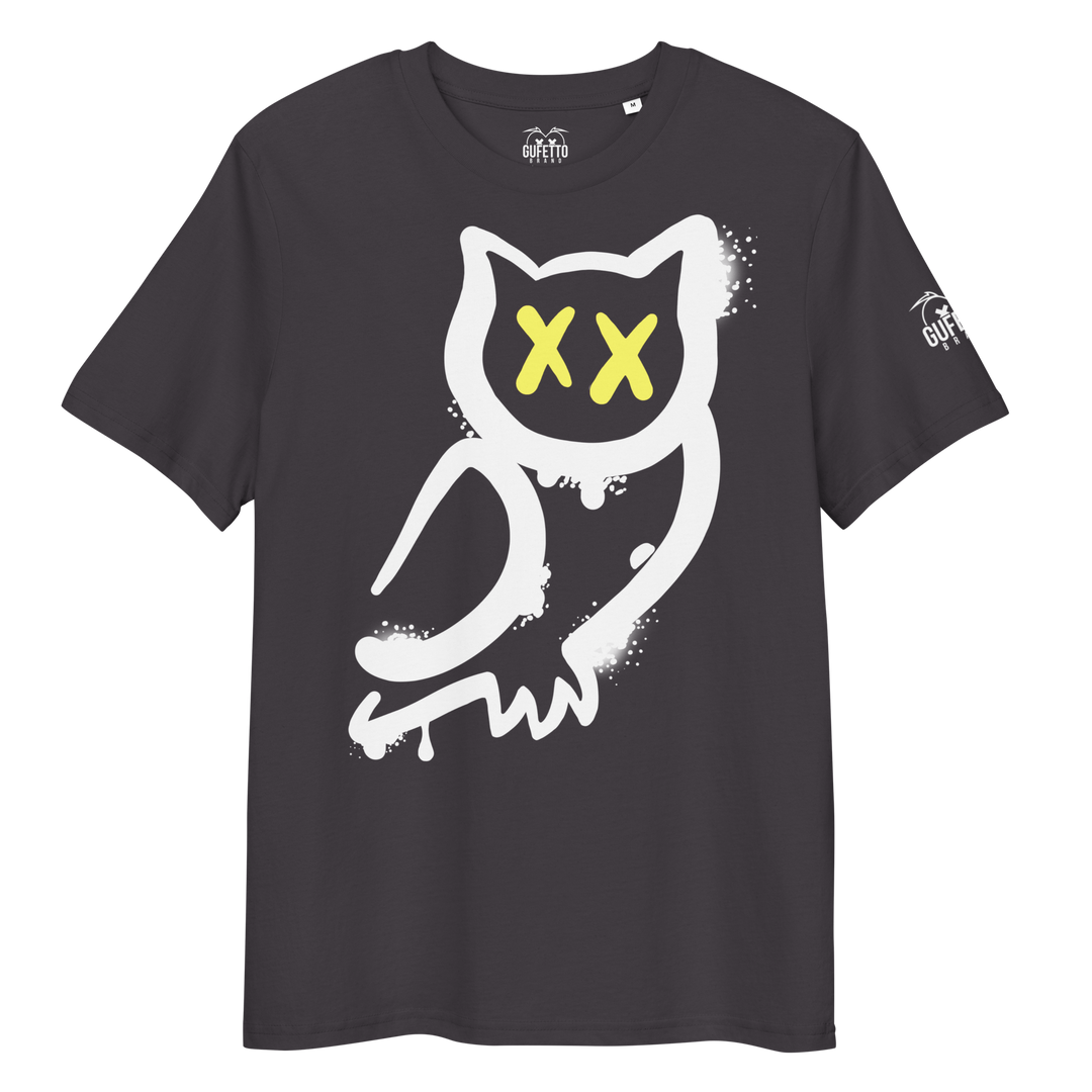 Maglietta in cotone organico unisex GUFETTO 1 OCCHI GIALLI - Gufetto Brand 