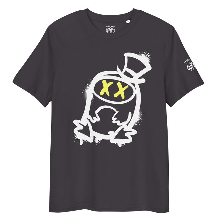 Maglietta in cotone organico unisex GUFETTO 2 BIANCO OCCHI GIALLI - Gufetto Brand 