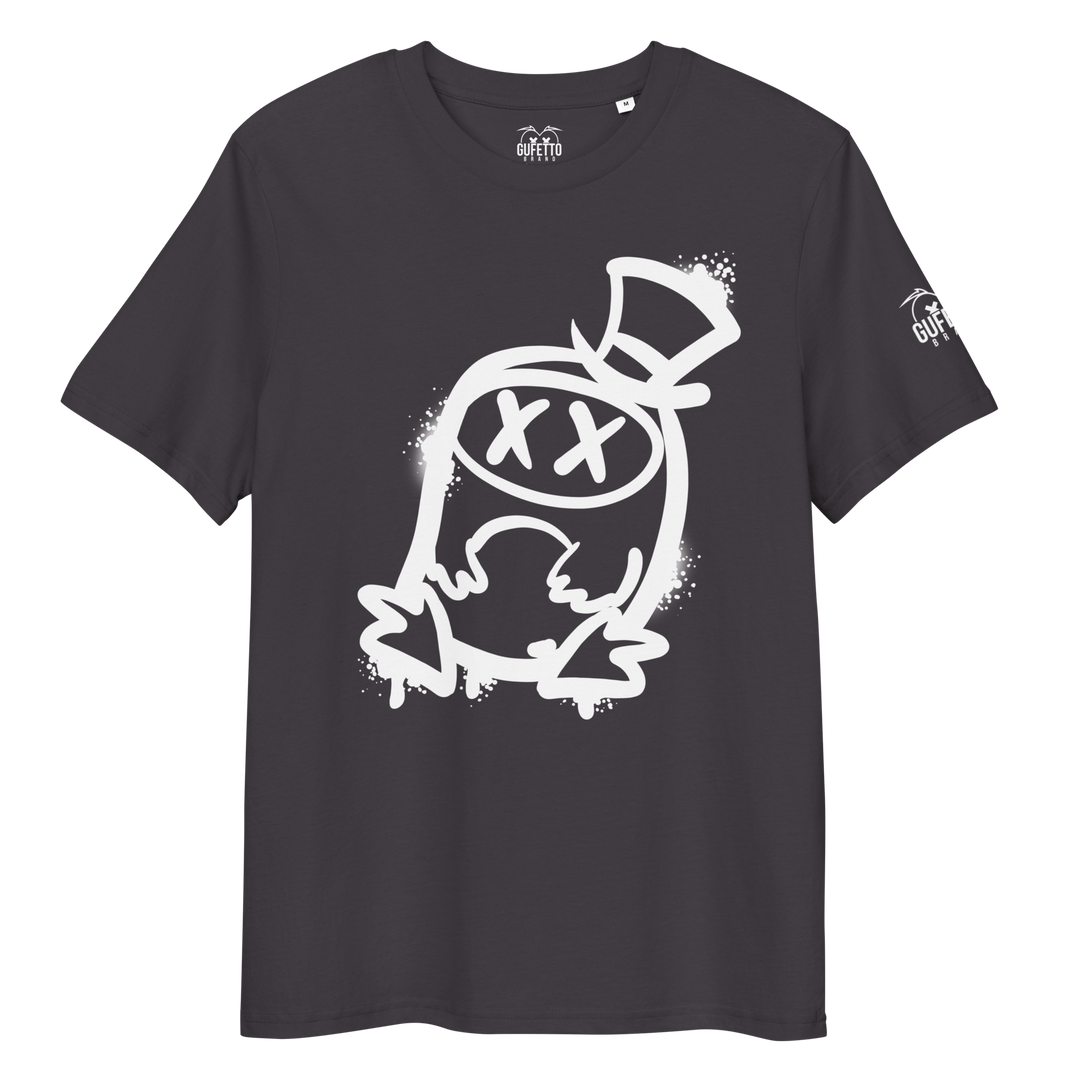 Maglietta in cotone organico unisex GUFETTO 2 BIANCO OCCHI BIANCHI - Gufetto Brand 