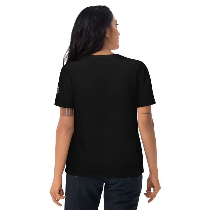 Maglietta in cotone organico unisex GUFETTO 1 BIANCO OCCHI ROSSI - Gufetto Brand 