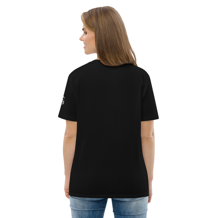 Maglietta in cotone organico unisex GUFETTO 1 BIANCO OCCHI ROSSI - Gufetto Brand 