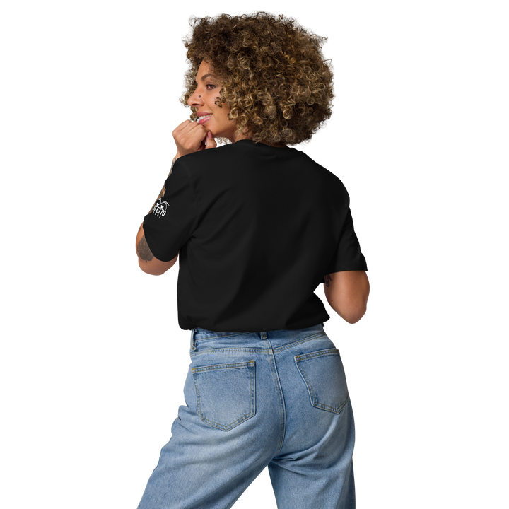 Maglietta in cotone organico unisex GUFETTO 1 BIANCO OCCHI ROSSI - Gufetto Brand 