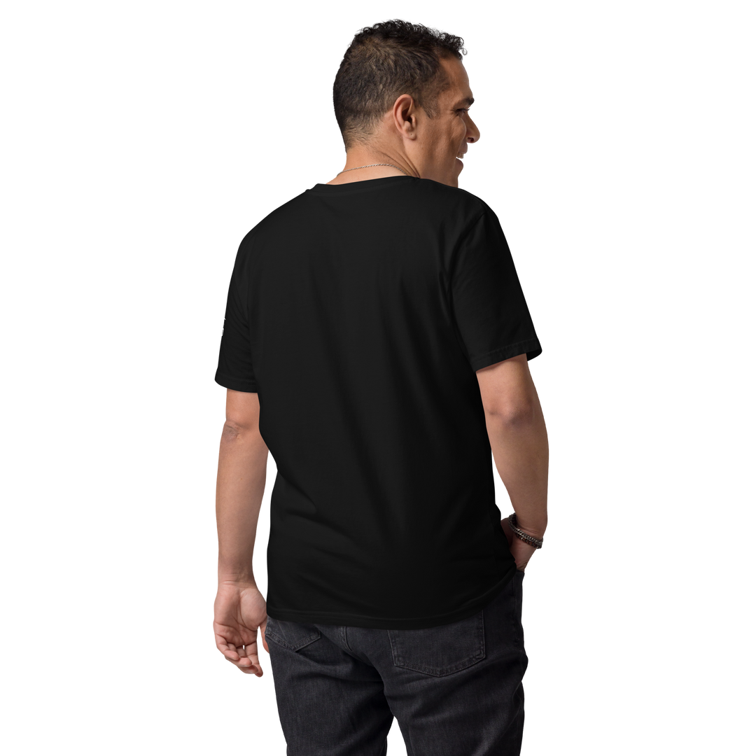 Maglietta in cotone organico unisex GUFETTO 1 BIANCO OCCHI ROSSI - Gufetto Brand 